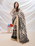 Beige Silk Blend Casual Wear Saree With Blouse Piece