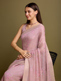 Pink Tissue Saree With Blouse Piece