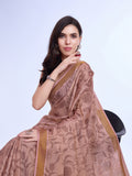 Rust Poly Silk Festival Saree With Blouse Piece