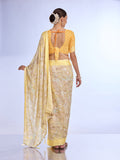 Yellow Georgette Saree With Blouse Piece