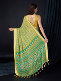 Green Chiffon Saree With Blouse Piece