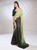 Green Silk Blend Ready To Wear Saree With Blouse Piece