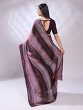 Purple Silk Blend Ready To Wear Saree With Blouse Piece