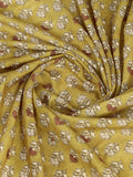 Yellow Cotton Blend Casual Wear Saree With Blouse Piece