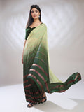 Green Silk Blend Ready To Wear Saree With Blouse Piece