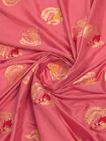 Peach Pure Silk Saree With Blouse Piece