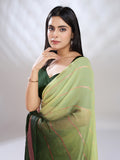 Green Silk Blend Ready To Wear Saree With Blouse Piece