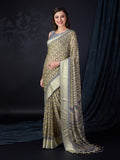 Dark Green Chiffon Saree With Blouse Piece