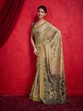 Green Poly Silk Festival Saree With Blouse Piece