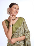 Green Tissue Saree With Blouse Piece