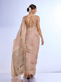 Beige Tissue Saree With Blouse Piece