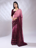 Pink Silk Blend Ready To Wear Saree With Blouse Piece