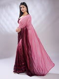 Pink Silk Blend Ready To Wear Saree With Blouse Piece