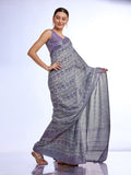 Grey Linen Saree With Blouse Piece