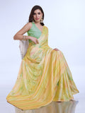 Yellow Poly Chiffon Festive Wear Saree With Blouse Piecde