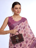 Burgundy Linen Saree With Blouse Piece