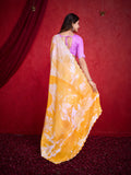 Lavender Poly Chiffon Saree With Blouse Piece