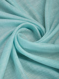 Turquoise Blue Linen Daily Wear Saree With Blouse Piece