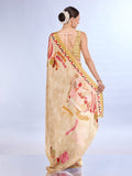 Beige  Satin Saree With Blouse Piece