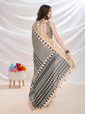 Beige Silk Blend Casual Wear Saree With Blouse Piece