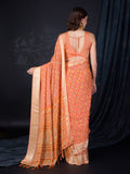 Orange Chiffon Saree With Blouse Piece