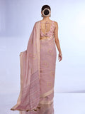 Peach Tissue Saree With Blouse Piece