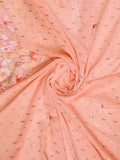 Peach Poly Chiffon Saree With Blouse Piece