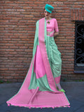 Green Soft Silk Saree With Blouse Piece