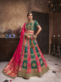 Green & Green Banarasi Silk Lehenga Choli