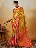 Golden Silk Festive Wear Saree With Blouse Piece