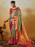 Green Silk Festive Wear Saree With Blouse Piece