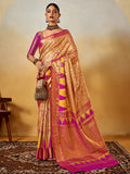 Pink Silk Festive Wear Saree With Blouse Piece