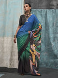 Multi Color Printed Party Wear Silk Saree With Blouse Piece