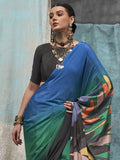 Multi Color Printed Party Wear Silk Saree With Blouse Piece