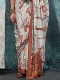 Multi Color Printed Party Wear Silk Saree With Blouse Piece