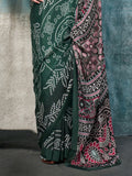 Multi Color Printed Party Wear Silk Saree With Blouse Piece