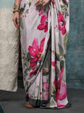 Multi Color Printed Party Wear Silk Saree With Blouse Piece