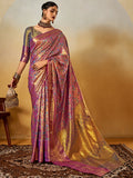 Burgundy Silk Festive Wear Saree With Blouse Piece