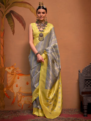 Multi Color Party Wear Silk Saree With Blouse Piece