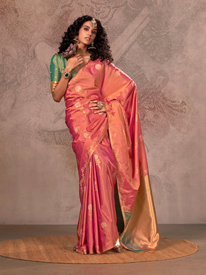 Red Silk Saree With Blouse Piece