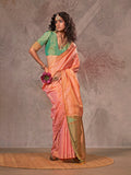 Orange Silk Saree With Blouse Piece