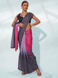 Ombre Organza Party Wear Saree With Blouse Piece