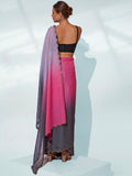 Ombre Organza Party Wear Saree With Blouse Piece