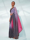 Ombre Organza Party Wear Saree With Blouse Piece