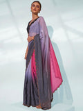 Ombre Organza Party Wear Saree With Blouse Piece