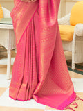 Pink Sequins Saree With Blouse Piece