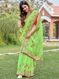 Green Georgette silk Saree With Blouse Piece