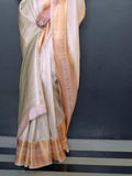 White Art Silk Saree With Blouse Piece