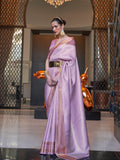 Lavender Art Silk Saree With Blouse Piece