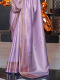 Lavender Art Silk Saree With Blouse Piece